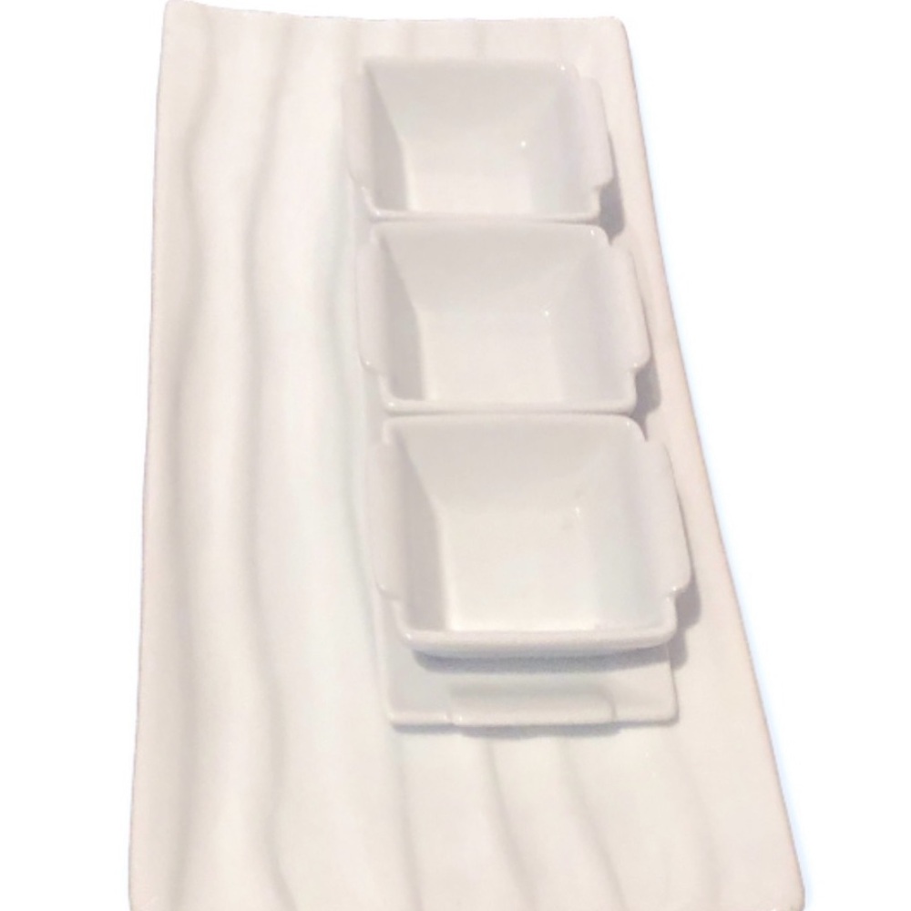 Stokes porcelain sushi platter dip set NWOT